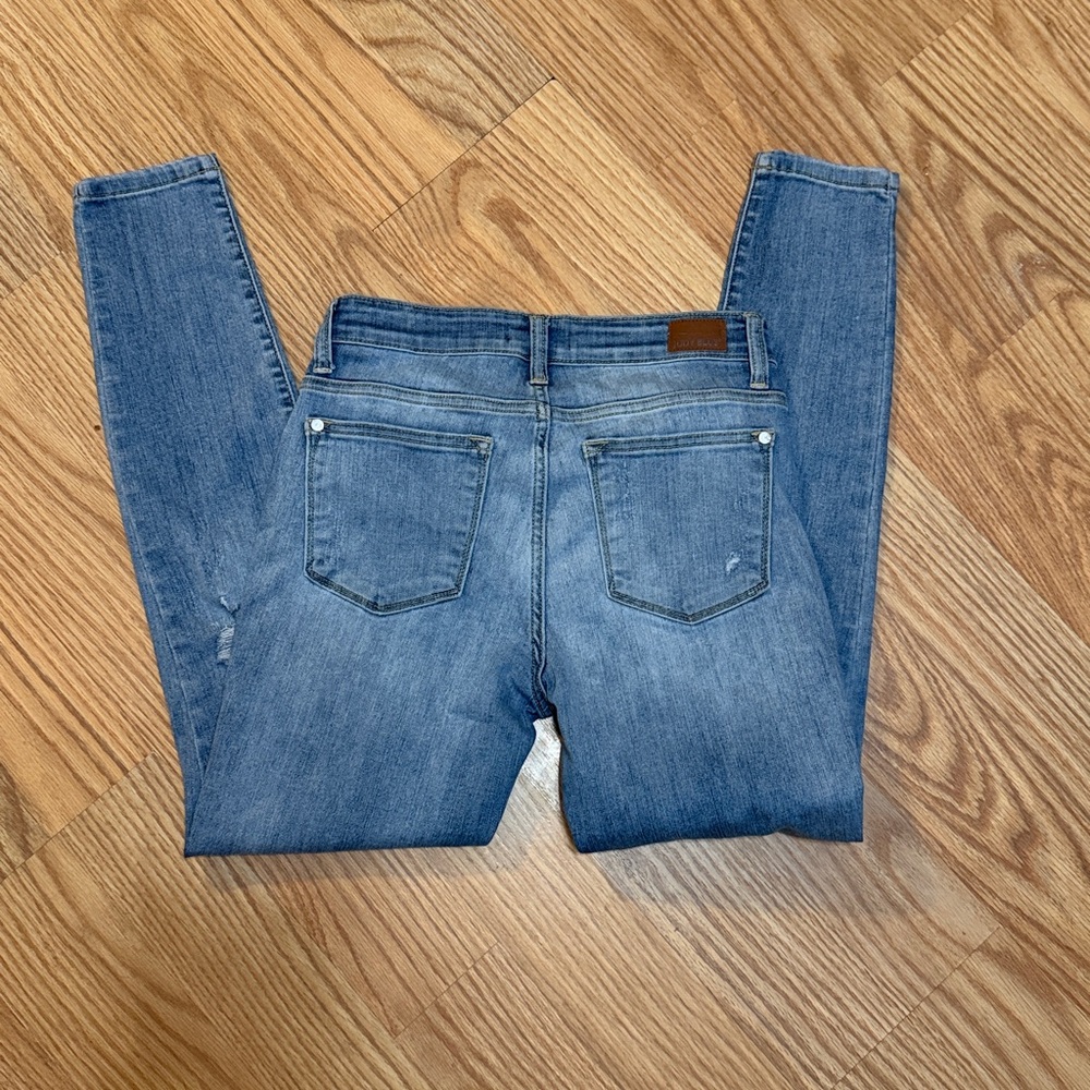 Judy Blue Light Blue Distressed Skinny Jeans - Picture 3 of 3